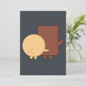 Choco und Pancake spielen Einladung (Stehend Vorderseite)