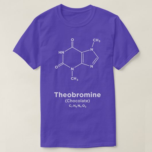 Chocolade Theobromin Molekül T-Shirt (Design vorne)