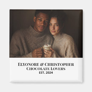 Chocoladenliebhaber-Paar Etabliert Foto-Geschenk Magnet