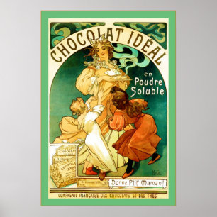 Chocolat ~ Alphonse Mucha ~ Vintage Ad Poster