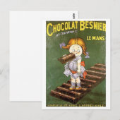 Chocolat Besnier Vintage Ad Postkarte (Vorne/Hinten)
