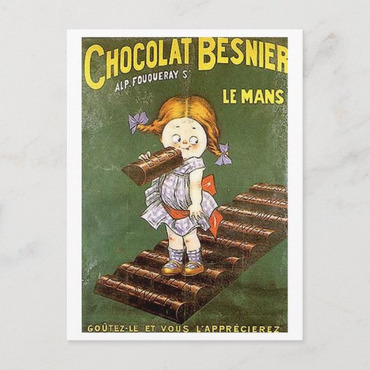 Chocolat Besnier Vintage Ad Postkarte (Vorderseite)