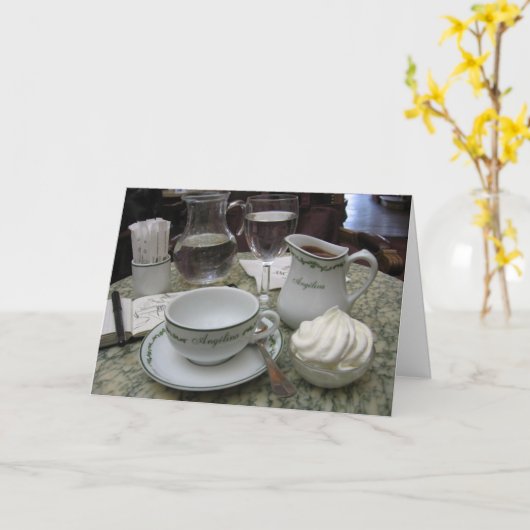 Chocolat Chaud Paris Karte (Gelbe Blume)