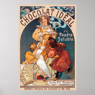 Chocolat idéal Frankreich Jugendstil Vintage Mauer Poster