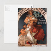 Chocolat Ideal von Alphonse Mucha Postkarte (Vorne/Hinten)