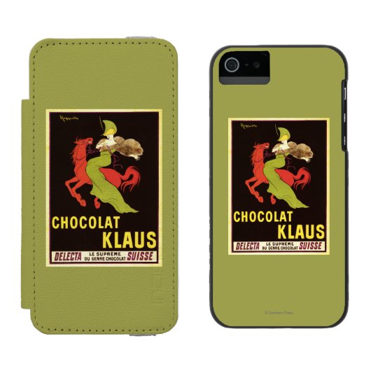 Chocolat Klaus Anzeige-Plakat Incipio iPhone Geldbeutel-Hülle (Seite an Seite)