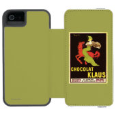 Chocolat Klaus Anzeige-Plakat Incipio iPhone Geldbeutel-Hülle (Folio Geöffnet)