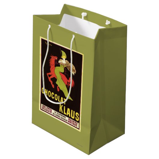 Chocolat Klaus Anzeige-Plakat Mittlere Geschenktüte (Rückseite Schrägansicht)