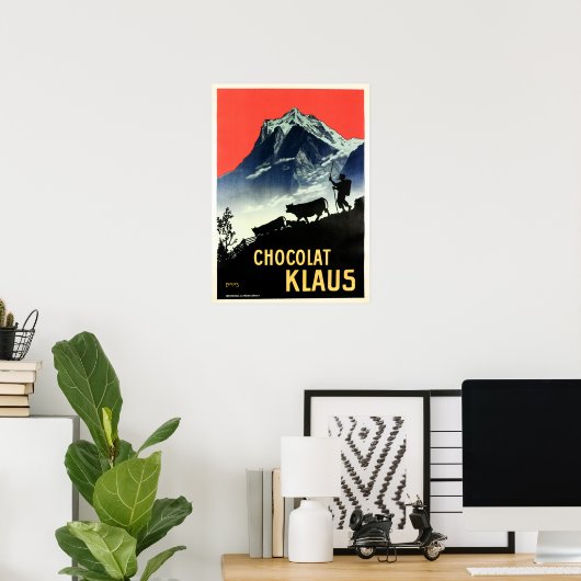 CHOCOLAT KLAUS Swiss Chocolate Drink Werbung Poster (Heimbüro)