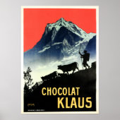 CHOCOLAT KLAUS Swiss Chocolate Drink Werbung Poster (Vorne)
