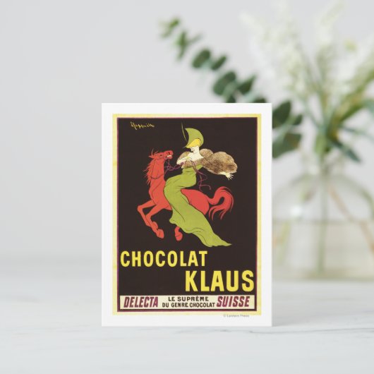 Chocolat Klaus Werbeplakat Postkarte (Stehend Vorderseite)