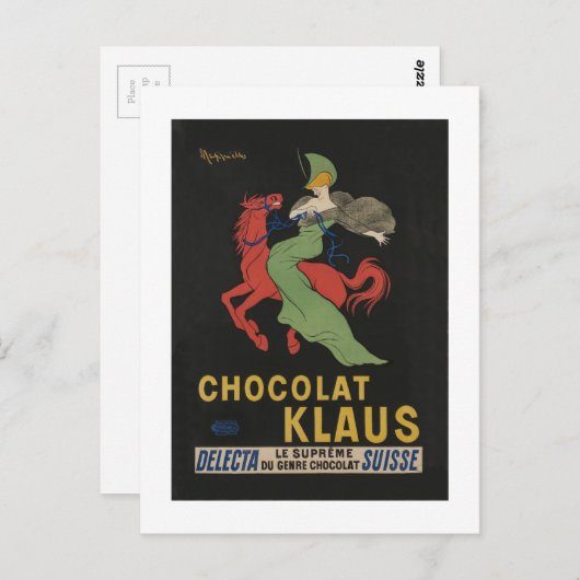 Chocolat Klaus Woman on Horse Postkarte (Vorne/Hinten)