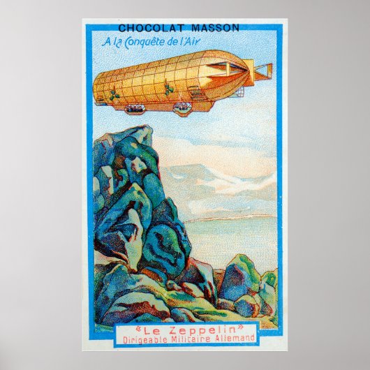 Chocolat Masson Ad mit Zeppelin Airship Poster (Vorne)