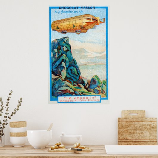 Chocolat Masson Ad mit Zeppelin Airship Poster (Küche)