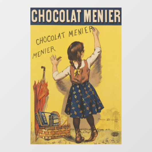 Chocolat Menier Little Girl Wall Fensteraufkleber (Blatt)