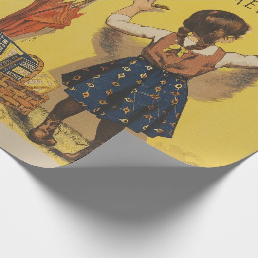 Chocolat Menier Little Girl Wall Geschenkpapier (Ecke)