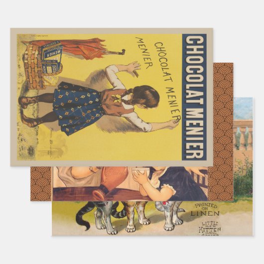 Chocolat Menier Little Girl Wall Geschenkpapier Set (Set)