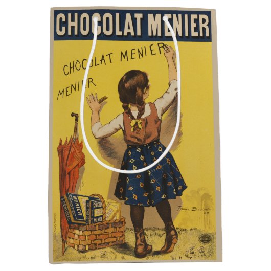 Chocolat Menier Little Girl Wall Mittlere Geschenktüte (Vorderseite)