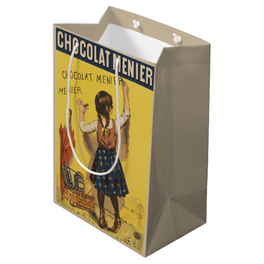 Chocolat Menier Little Girl Wall Mittlere Geschenktüte (Rückseite Schrägansicht)