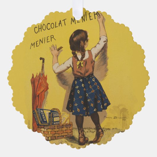 Chocolat Menier Little Girl Wall Ornament Karte (Vorderseite)