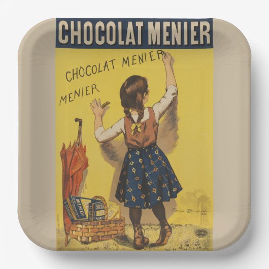 Chocolat Menier Little Girl Wall Pappteller (Vorderseite)