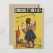 Chocolat Menier Little Girl Wall Postkarte (Vorne/Hinten)