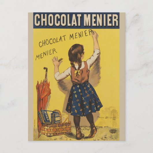 Chocolat Menier Little Girl Wall Postkarte (Vorderseite)