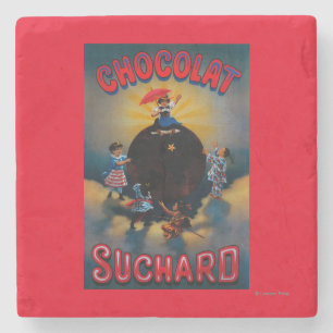 Chocolat Suchard Vintage Poster Europa Steinuntersetzer