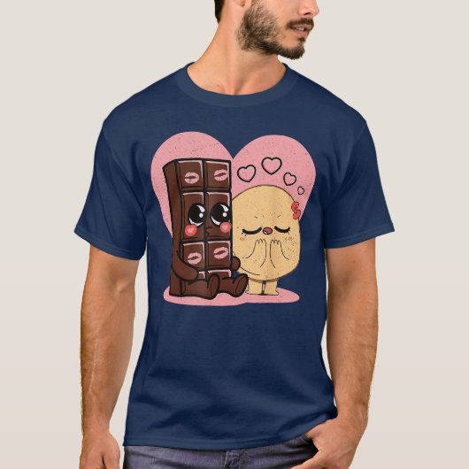 Chocolate and pancakes couples love sweet romc vin T-Shirt (Vorderseite)