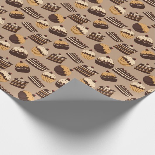 Chocolate and Pastries Pattern 3 Geschenkpapier (Ecke)