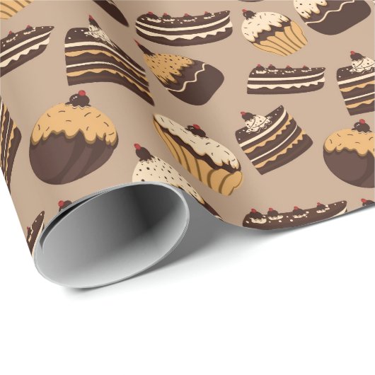Chocolate and Pastries Pattern 3 Geschenkpapier (Rolleneckpunkt)