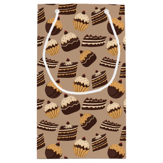 Chocolate and Pastries Pattern 3 Kleine Geschenktüte (Rückseite)