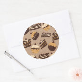 Chocolate and Pastries Pattern 3 Runder Aufkleber (Umschlag)