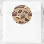 Chocolate and Pastries Pattern 3 Runder Aufkleber (Tasche)
