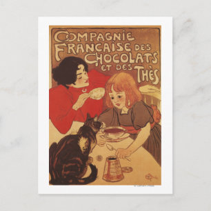 Chocolate and Tea Co Mutter und Tochter Postkarte