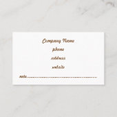 Chocolate Aqua Business Card Visitenkarte (Rückseite)