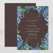 Chocolate Azure-Farn-Hochzeit Einladung (Vorne/Hinten)