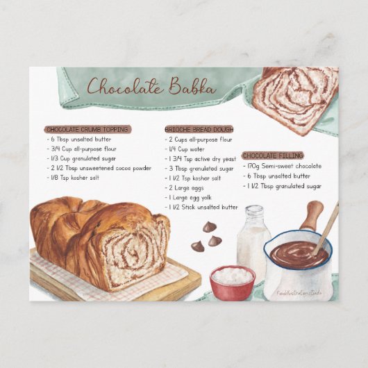 Chocolate Babka Rezept Postcard Postkarte (Vorderseite)