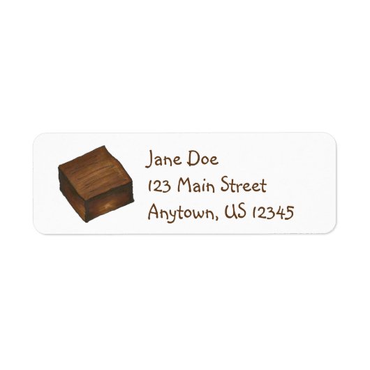 Chocolate Bake Sale Brownie Square Address Labels (Vorne)