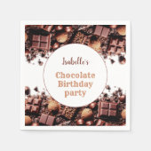 Chocolate Birthday Party Paper Napkins Serviette (Vorderseite)
