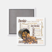 Chocolate Bits Almonds Typografy Collage Foto Magnet (Vorderseite/Rückseite)