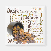 Chocolate Bits Almonds Typografy Collage Foto Magnet (Vorne)