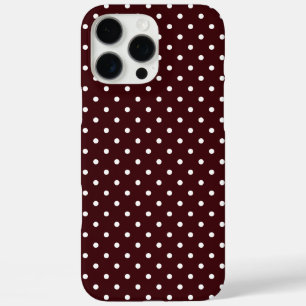 Chocolate-Braun-weißes Punkte-Muster iPhone 16 Pro Max Hülle