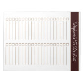 Chocolate Brown 8.5x11 Two Column Checklist Notizblock (Vorderseite)
