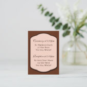 Chocolate Brown & Beige Guest Reference Cards Begleitkarte (Stehend Vorderseite)