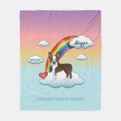 Chocolate Brown Boston Terrier Rainbow Memorial Fleecedecke (Vorderseite)