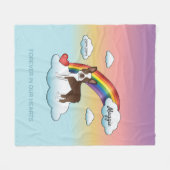 Chocolate Brown Boston Terrier Rainbow Memorial Fleecedecke (Vorderseite (Horizontal))