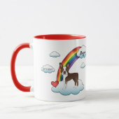 Chocolate Brown Boston Terrier Rainbow Memorial Tasse (Links)