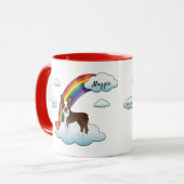 Chocolate Brown Boston Terrier Rainbow Memorial Tasse (Vorderseite Links)