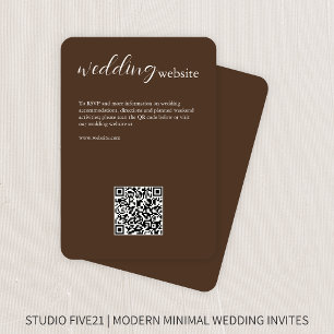 Chocolate Brown ・ Elegante Moderne Hochzeit Begleitkarte